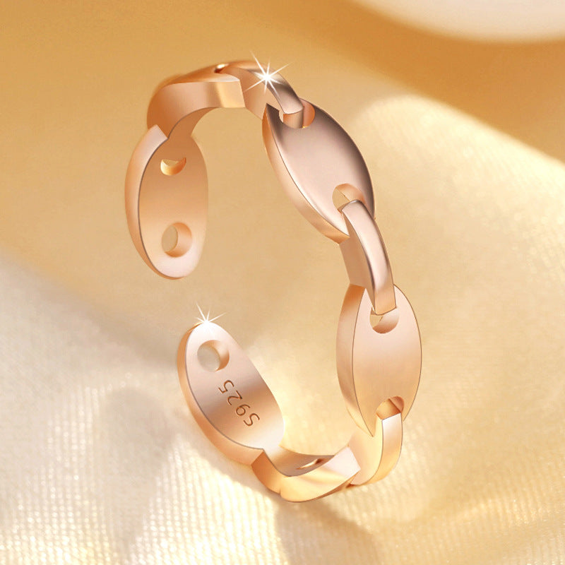 Damen Offener Ring mit glänzenden Motiv-Elementen Shop Nory