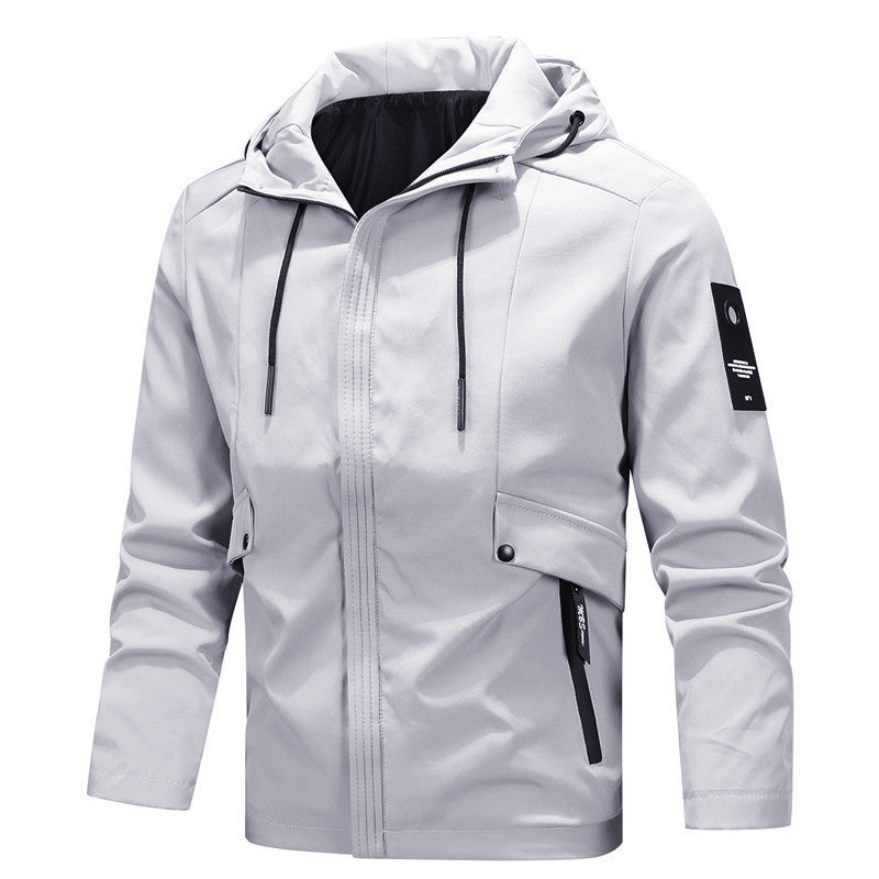 Herren Urbaner Softshell-Blouson mit Kapuzenkragen, winddichter Membran und Druckknopf-Taschenelementen Shop Nory