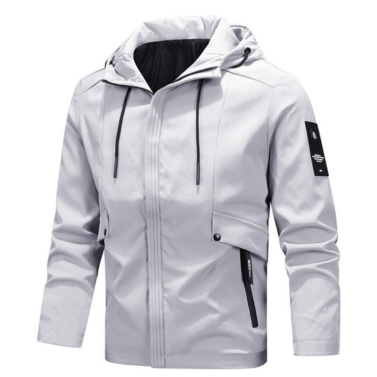 Herren Urbaner Softshell-Blouson mit Kapuzenkragen, winddichter Membran und Druckknopf-Taschenelementen Shop Nory