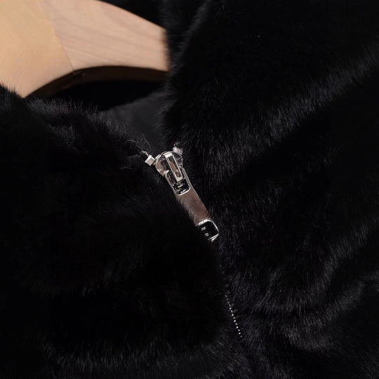 Damen Ärmellose Teddyweste mit Kapuze und Reißverschluss Shop Nory