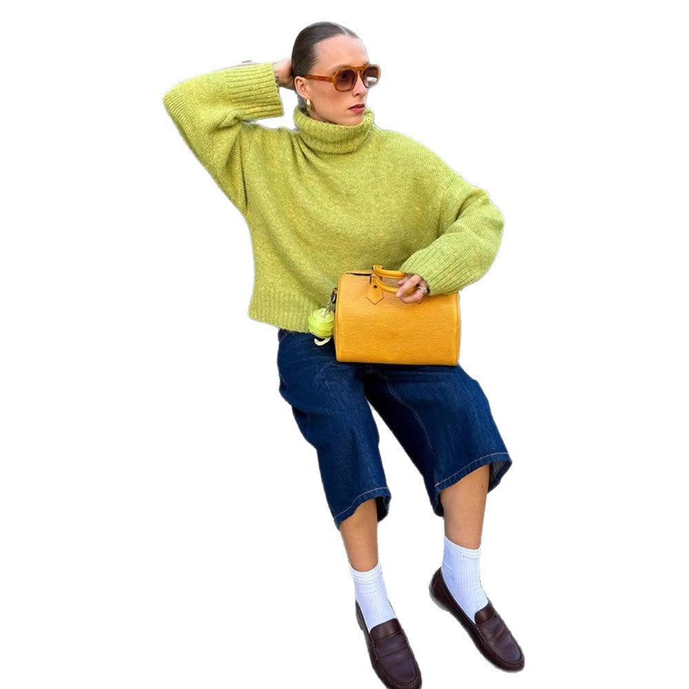 Damen Oversized Rollkragenpullover aus Mohair‑Mix mit überschnittener Schulter Shop Nory