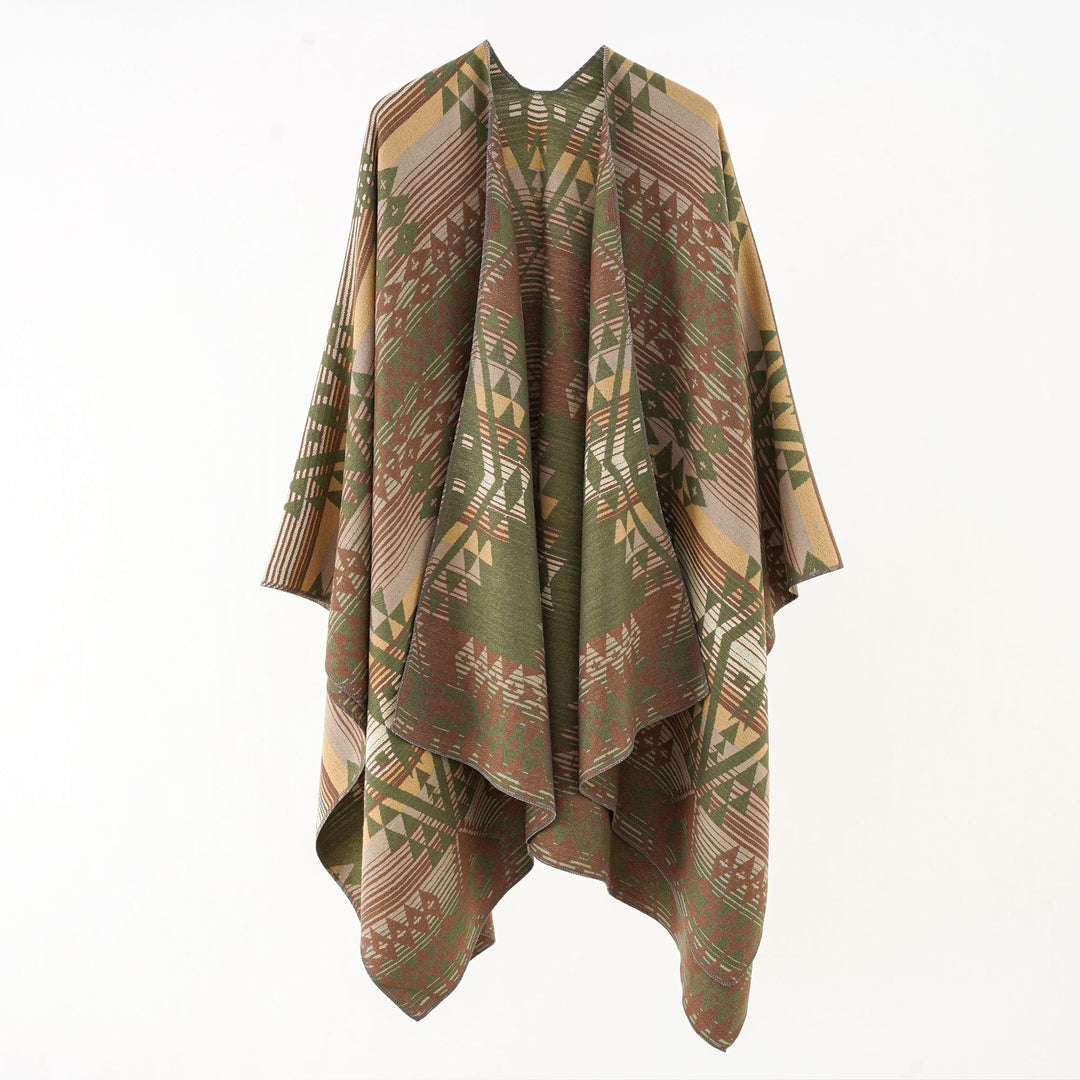 Damen Oversize-Überwurf im gewebten Ethno-Jacquard mit asymmetrischem Zipfelsaum Shop Nory