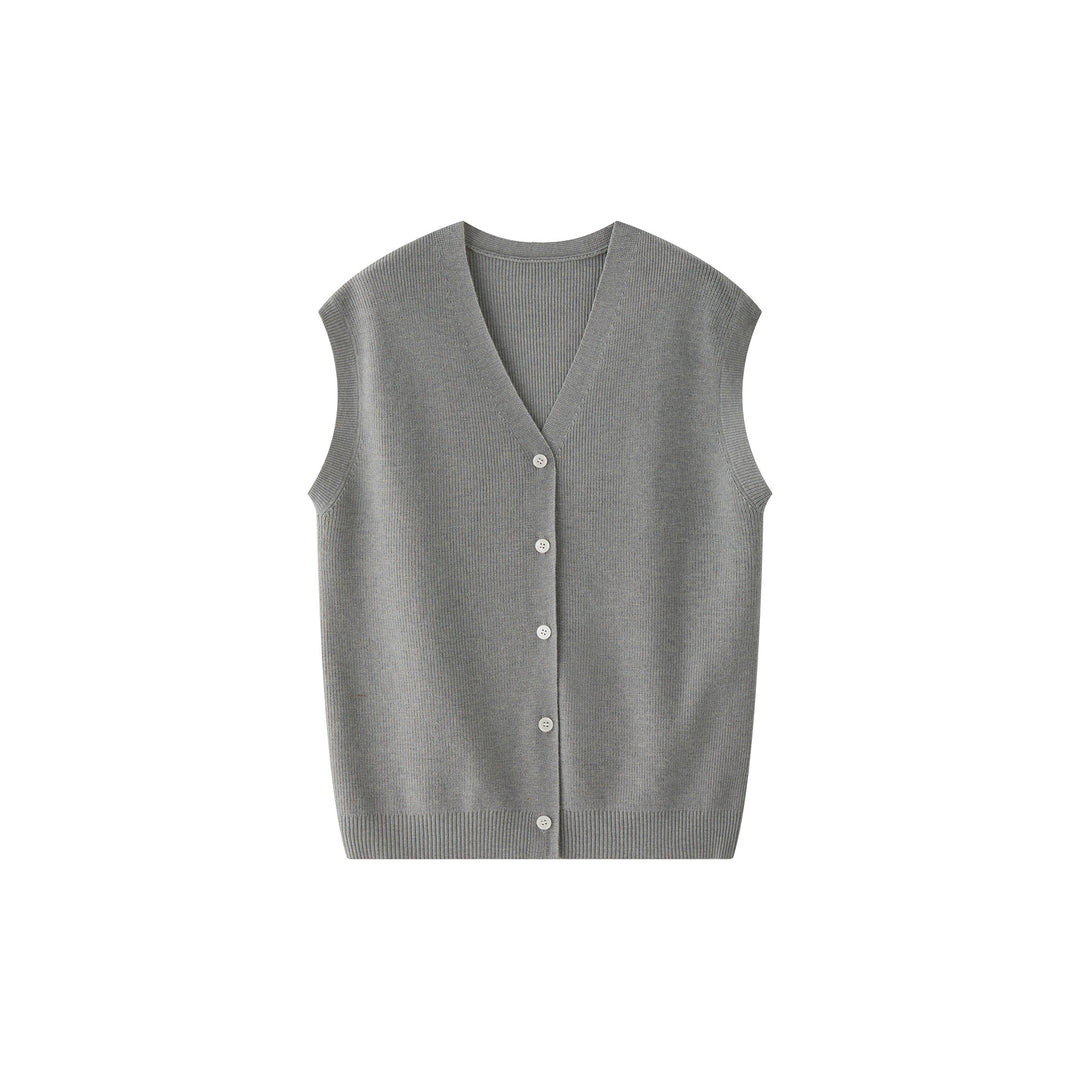 Damen Ärmellose Feinstrickweste mit V‑Ausschnitt und Knopfleiste Shop Nory