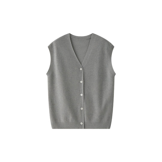 Damen Ärmellose Feinstrickweste mit V‑Ausschnitt und Knopfleiste Shop Nory