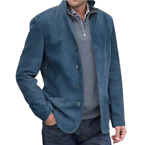 Herren Suede-Jacke mit Knopfleiste