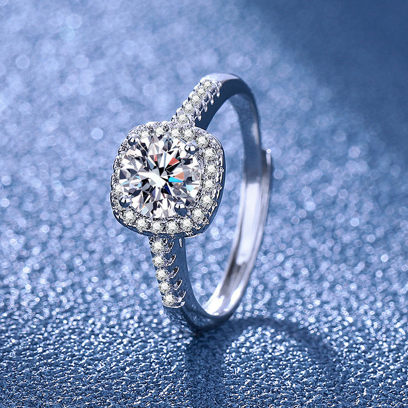 Damen eleganter Solitär-Ring mit funkelndem Zirkonia Shop Nory