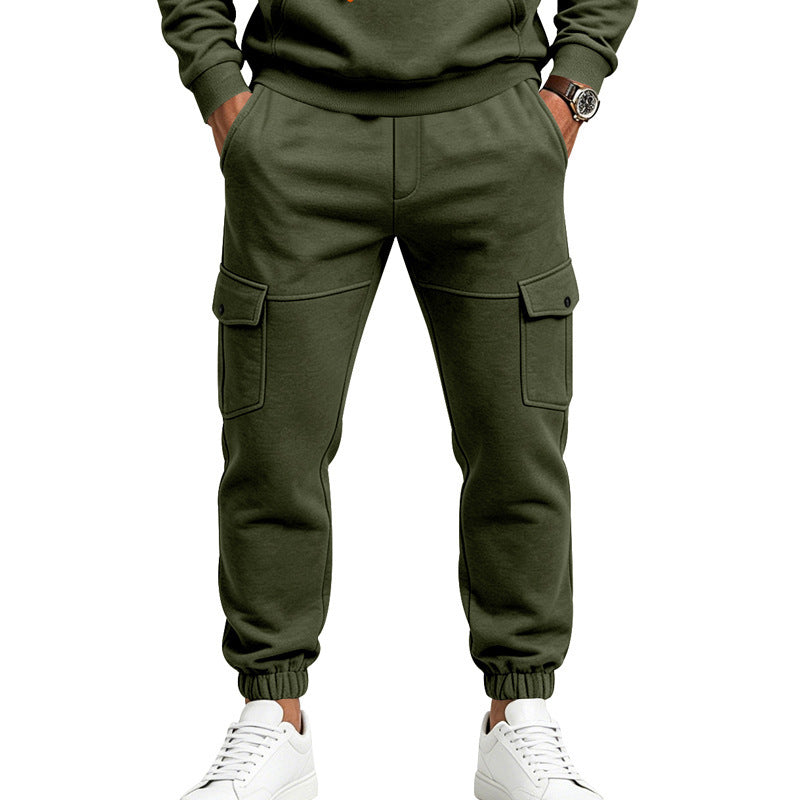 Herren Cargo-Jogginghose mit seitlichen Klappentaschen, Kordelzug und Elastischen Bündchen Shop Nory