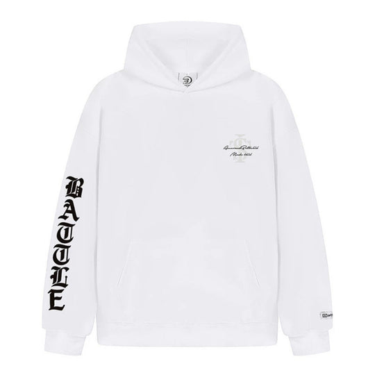 Unisex Oversize-Kapuzenpullover mit Gothic-Ärmelprint und Kängurutasche Shop Nory