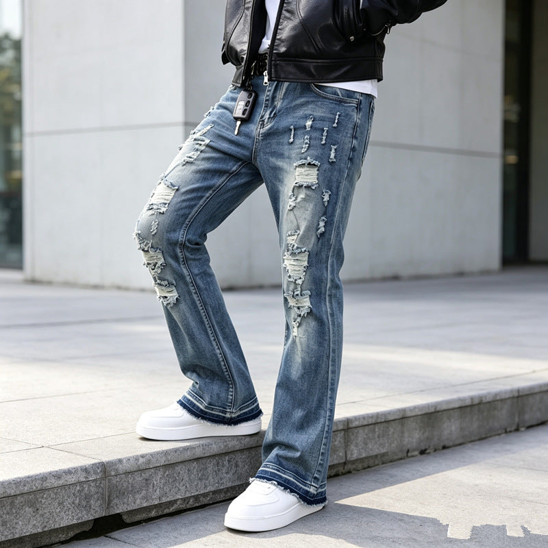 Herren Ripped Slim-Fit Jeans mit modischen Details Shop Nory