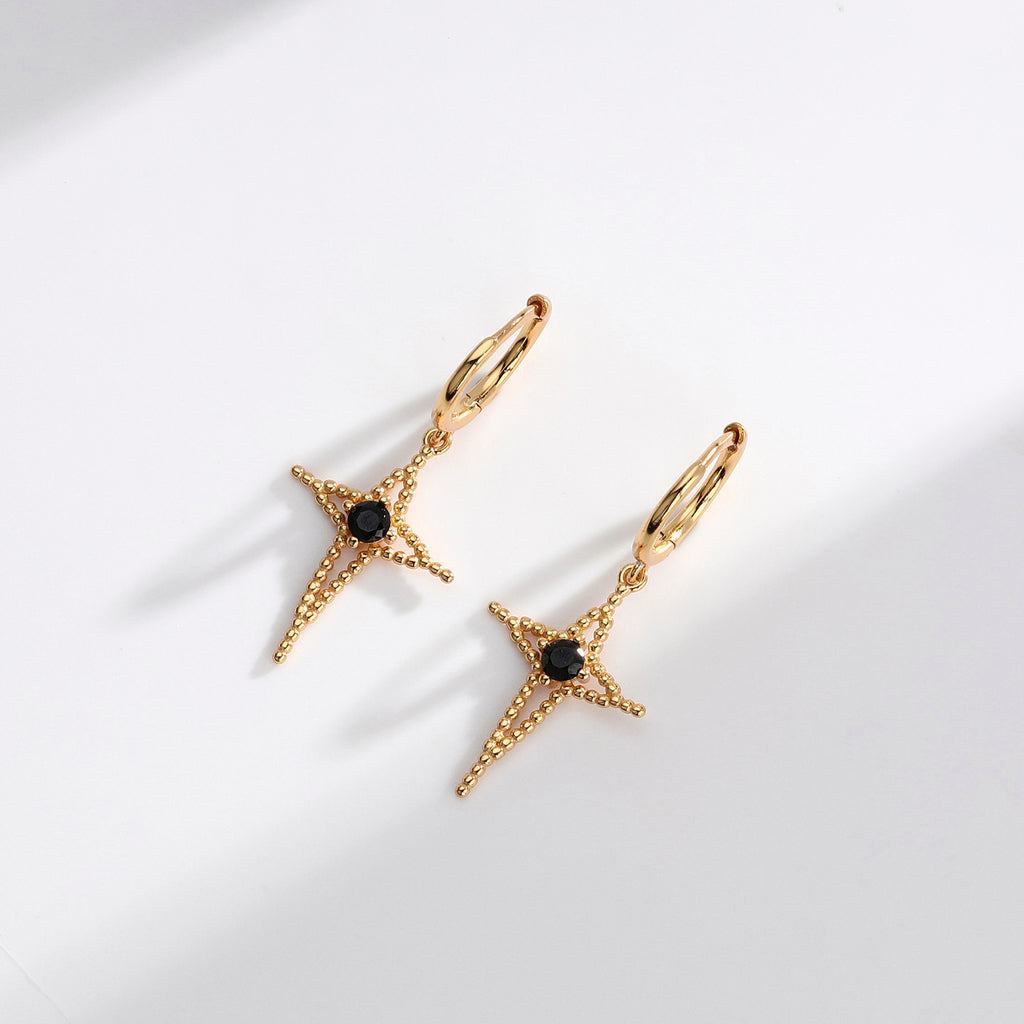 Damen Ohrhänger mit Kreuzdesign und funkelndem Zirkon Shop Nory