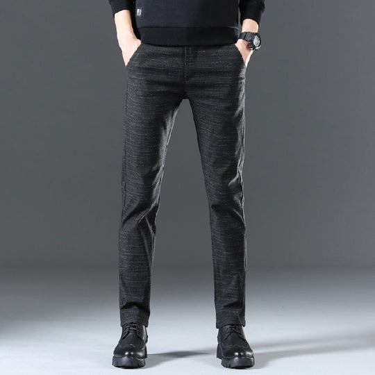 Herren moderne Chinohose mit elastischem Bund und seitlichen Taschen