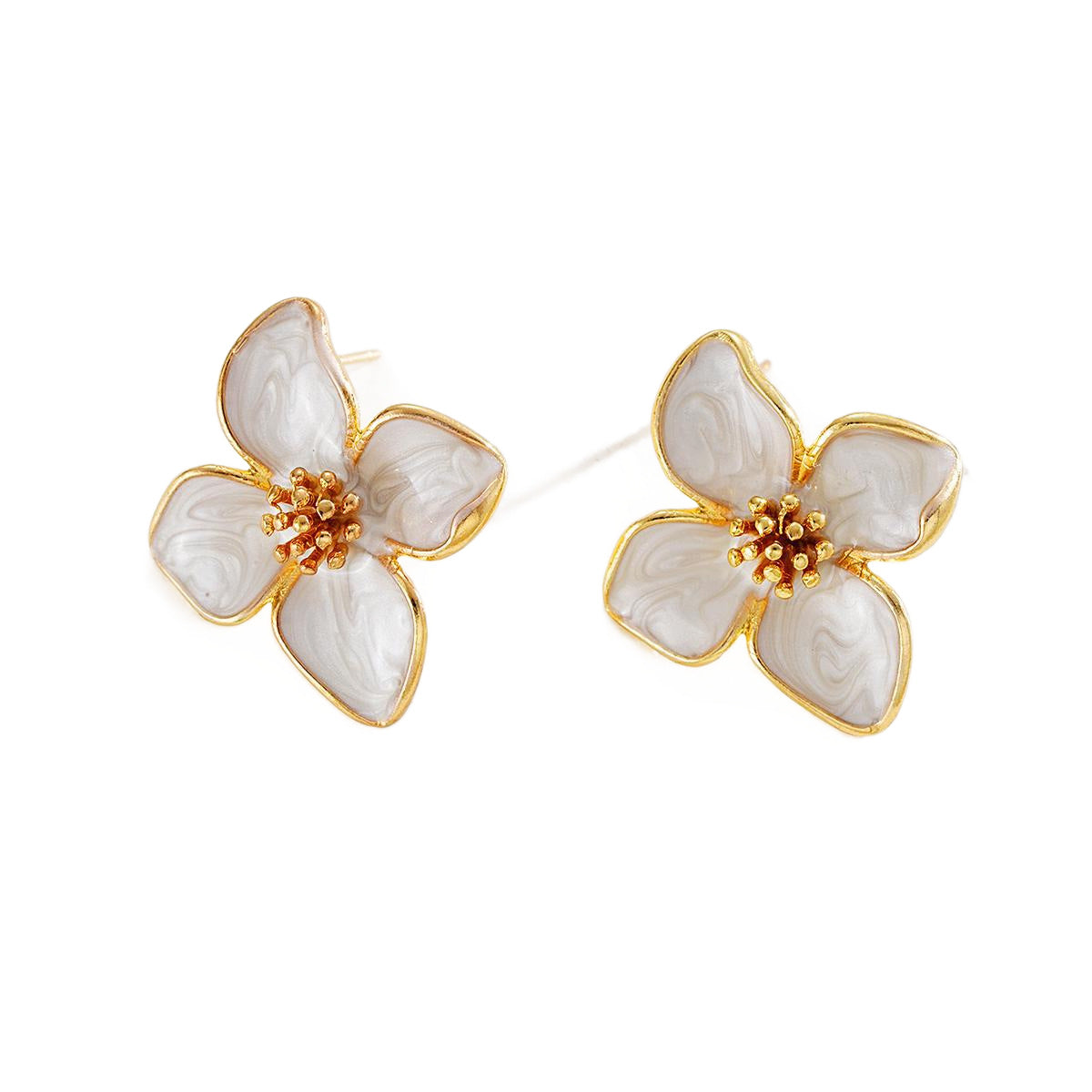 Damen-Ohrstecker mit floralem Design und luxuriösen goldenen Akzenten Shop Nory