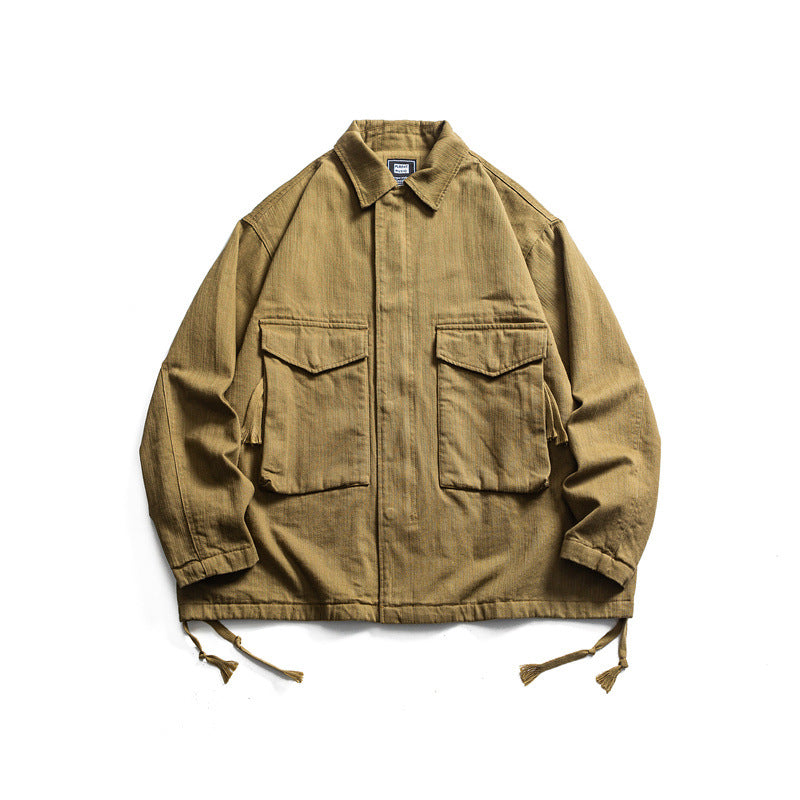 Herren Boxy-Utility-Blousonjacke aus Canvas mit aufgesetzten Pattentaschen und Kordelzugsaum Shop Nory