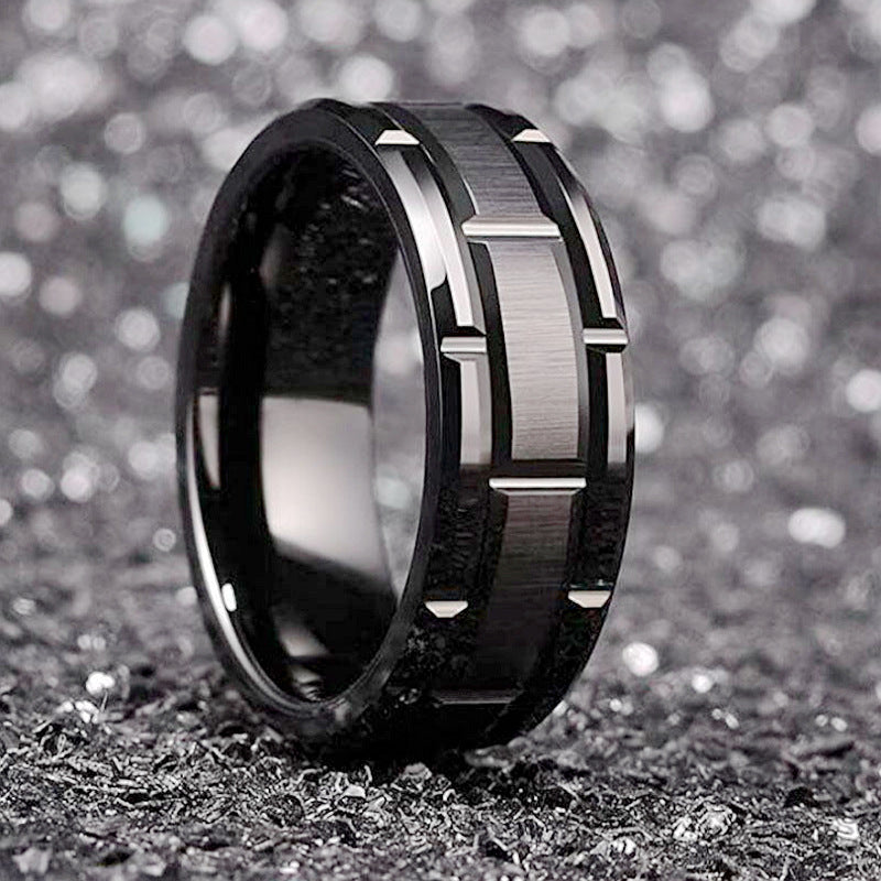 Herren Ring mit raffiniertem, strukturiertem Design und elegantem Hochglanz-Finish Shop Nory