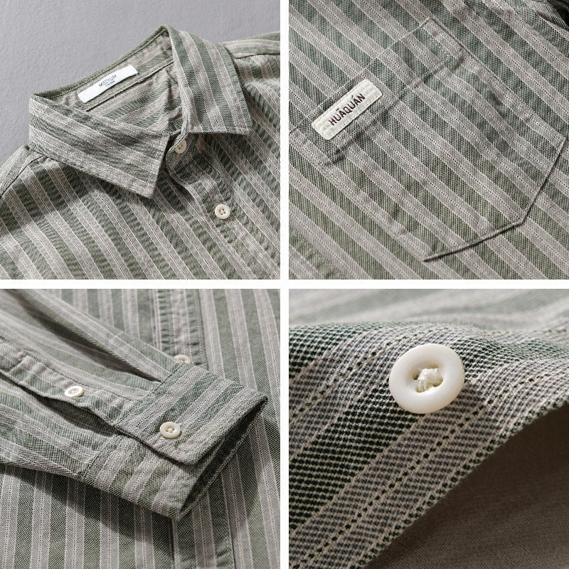 Herren Casual-Streifenhemd im Overshirt‑Stil mit Kentkragen Shop Nory