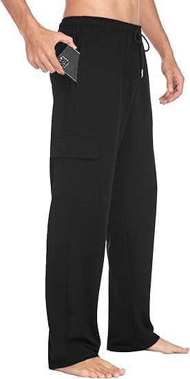 Herren nan komfortable Cargo-Loungehose mit elastischem Bund, Kordelzug, geradem Bein und aufgesetzten Klappentaschen Shop Nory
