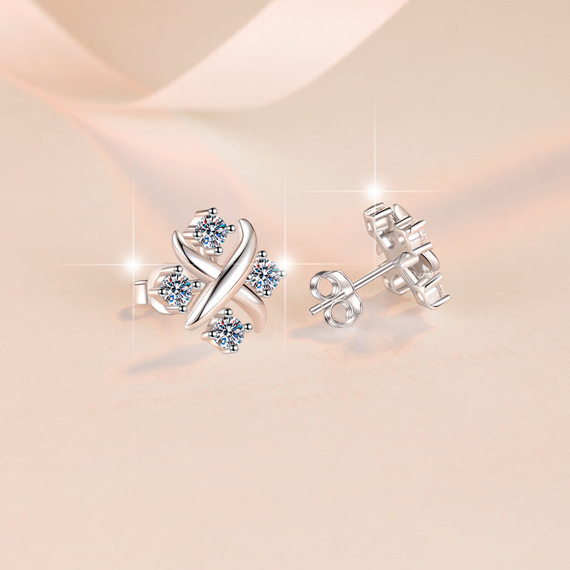 Damen Funkelnde Ohrstecker mit elegantem Kristall-Design Shop Nory