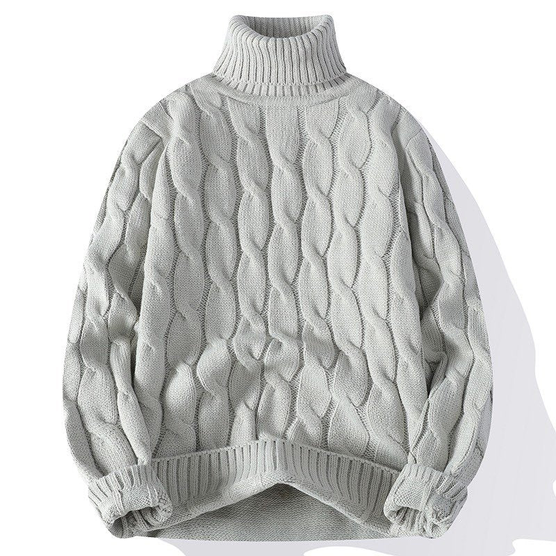 Damen Grobgestrickter Rollkragenpullover mit Zopfmuster und Oversize-Schnitt Shop Nory