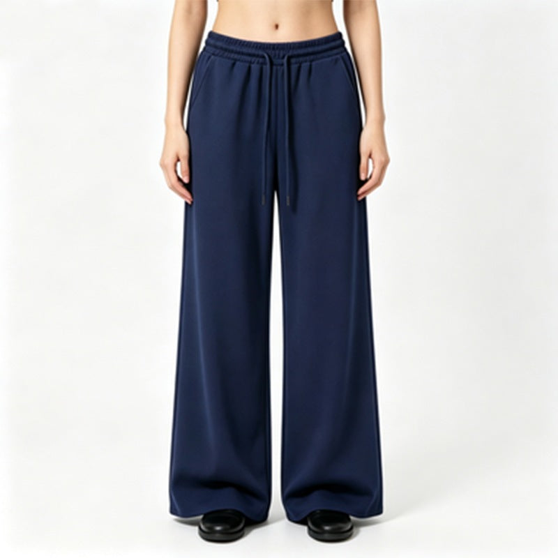 Damen nan weite High-Waist Loungehose mit elastischem Bund, Kordelzug und fließendem Jersey Shop Nory
