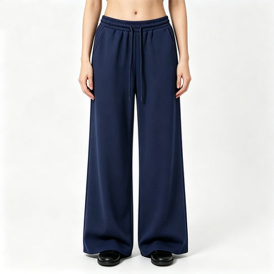 Damen nan weite High-Waist Loungehose mit elastischem Bund, Kordelzug und fließendem Jersey Shop Nory