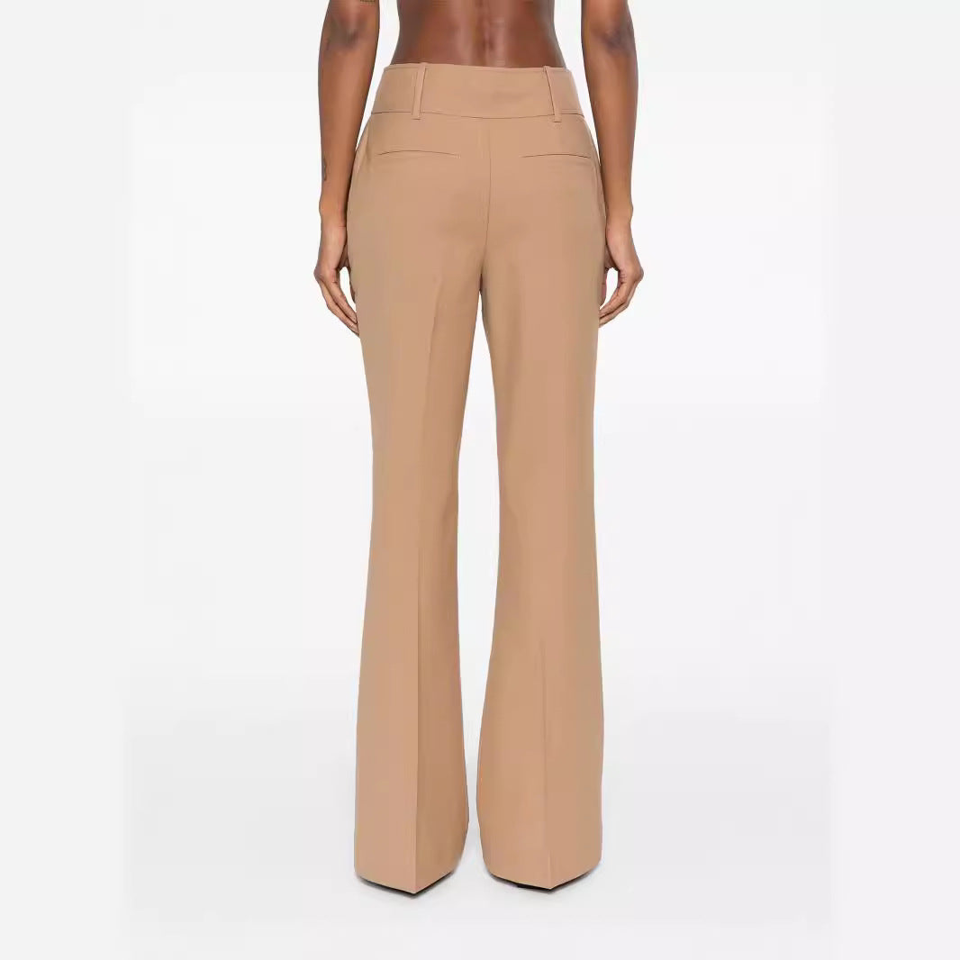 Damen Hochtaillierte ausgestellte Wollmix‑Tailoring‑Hose mit Bügelfalte Shop Nory