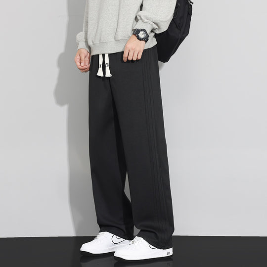 Herren Locker-weit geschnittene Lounge-Jogginghose mit Baumwoll-Fleece-Innenfutter und verstellbarem Kordelzug Shop Nory