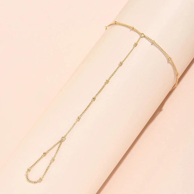 Damen Fußkettchen mit elegantem Gliederdesign und funkelnden Akzenten Shop Nory