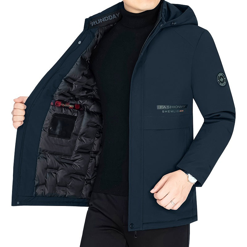 Herren Thermo-Winterkurzmantel mit luxuriösem Kunstfell-Innenfutter und Stehkragen Shop Nory