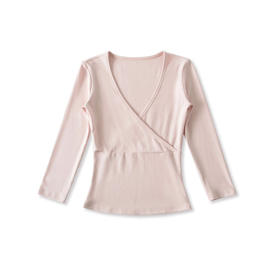 Damen Figurbetontes Wickelshirt aus Stretch‑Jersey mit tiefem V‑Ausschnitt und taillierter Silhouette Shop Nory