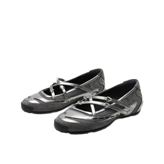 Damen Freizeit-Ballerinas mit atmungsaktivem Obermaterial und flexiblem Riemchen Shopnory