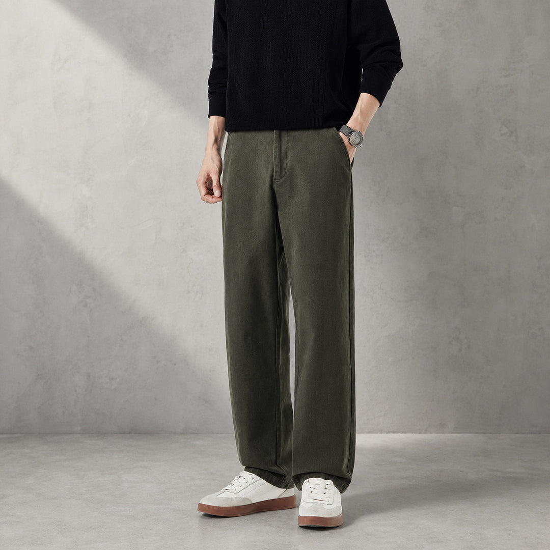 Herren Weitgeschnittene Freizeithose mit geradem Bein und seitlichen Eingrifftaschen Shop Nory