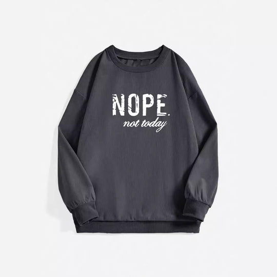 Damen Oversize Cord-Tunika mit Statement-Print Shop Nory