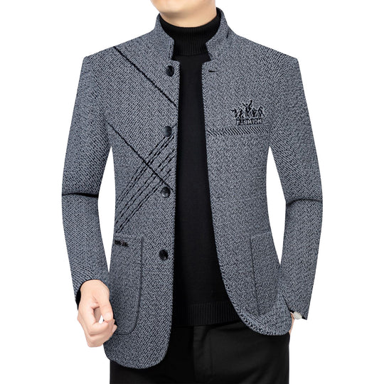 Herren Wollmantel mit Teddyfutter, Stehkragen und schmaler Silhouette Shop Nory