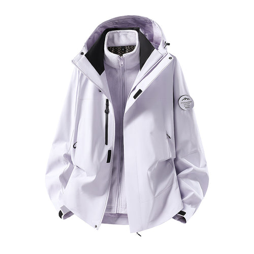 Herren zweilagige Softshell-Outdoorjacke mit herausnehmbarem Fleecefutter und verstellbarer Kapuze Shop Nory