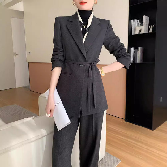 Damen Elegantes Blazer Set mit Taillengürtel Shop Nory