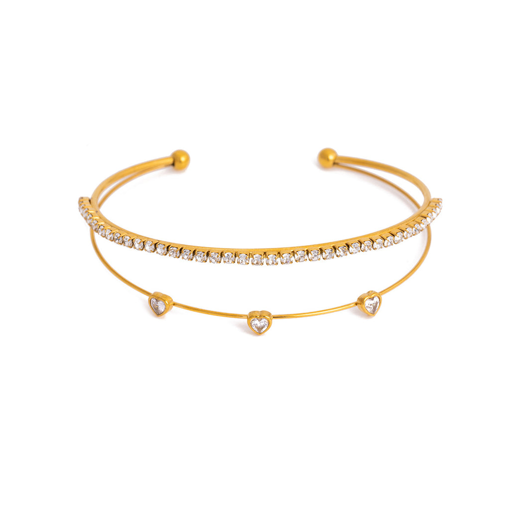 Damen Armband mit strahlenden Zirkonia und hypoallergener Edelstahlverarbeitung Shop Nory