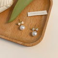 Damen Ohrstecker mit elegantem Schleifen-Design und zarten Perlen Shop Nory