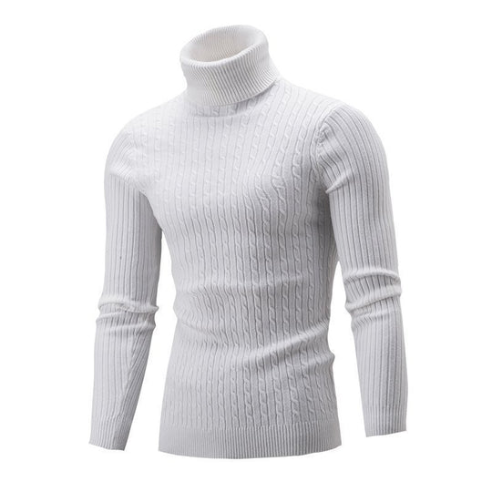 Herren Taillierter Thermo-Rollkragenpullover mit Zopf- und Rippstrickstruktur Shop Nory
