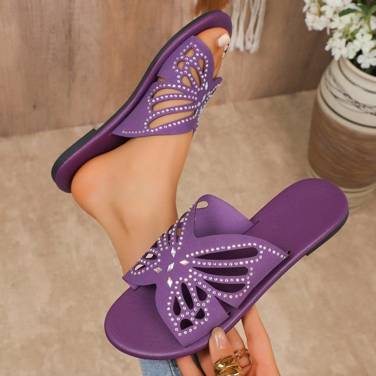 Damen Elegante Riemchen-Sandalen mit floralem Cut-Out-Design