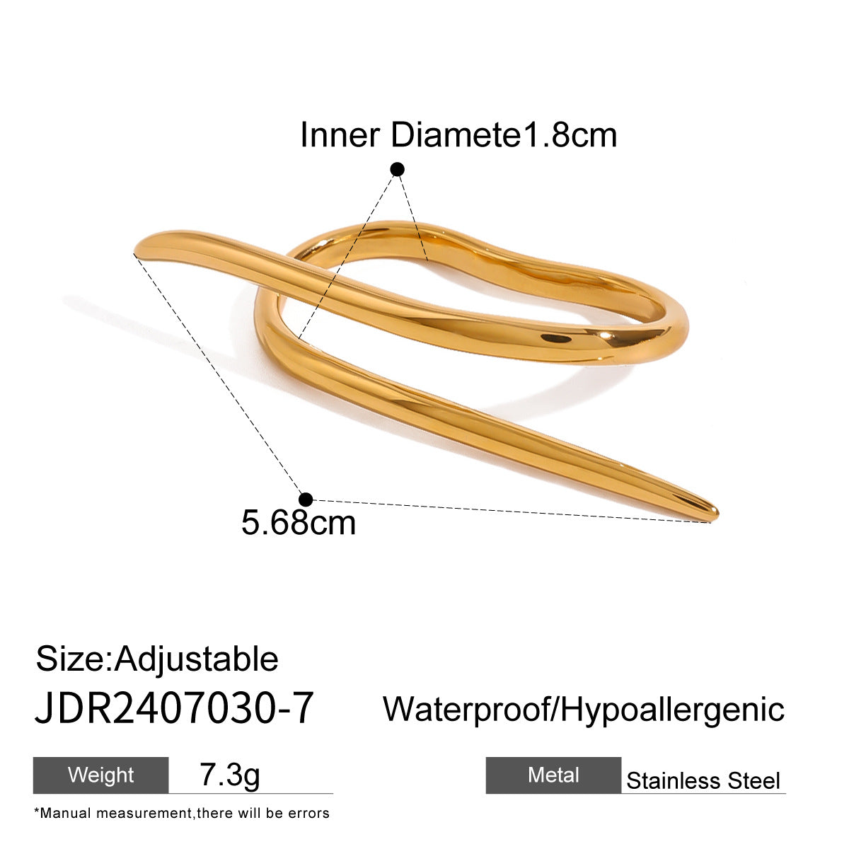 Damen Offener Ring mit elegantem Design und dreifacher Struktur Shop Nory