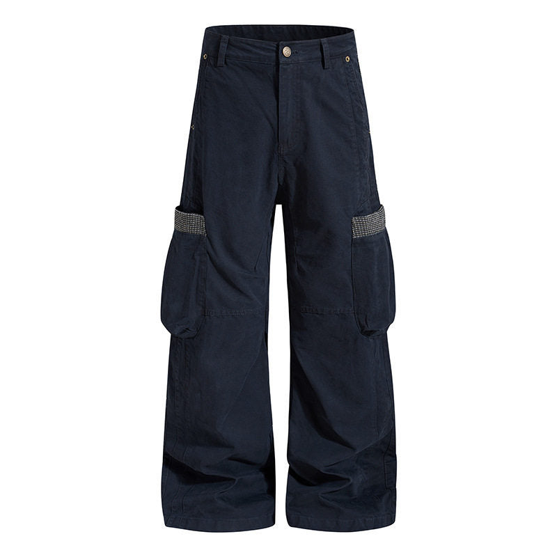 Damen Weite High‑Waist Cargo‑Culotte mit großen Beuteltaschen und Karobündchen Shop Nory