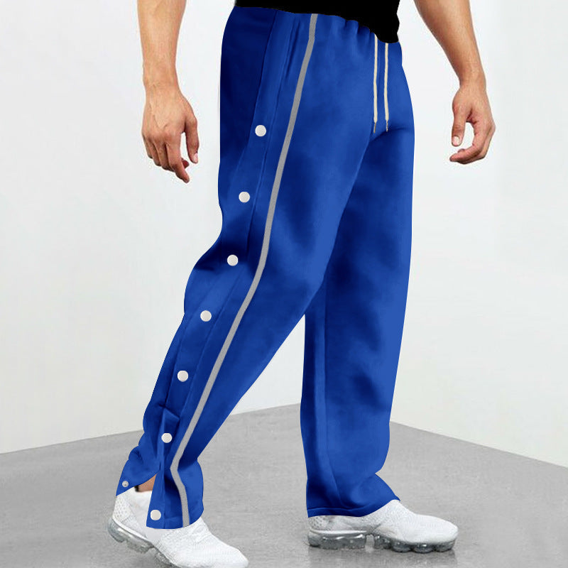 Herren nan Snap-Trackhose mit seitlichen Druckknöpfen, kontrastierendem Seitenstreifen und elastischem Kordelbund Shop Nory