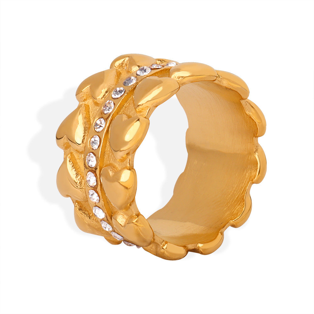Damenring mit Herzdesign und funkelnden Zirkonia Shop Nory