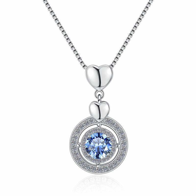 Damen Halskette mit herzförmigem Anhänger und funkelndem Kristalldesign Shop Nory
