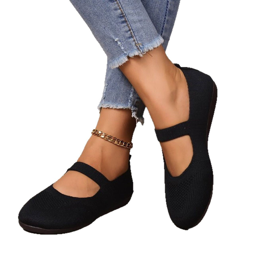 Damen elastische Ballerinas mit komfortablem Fußbett