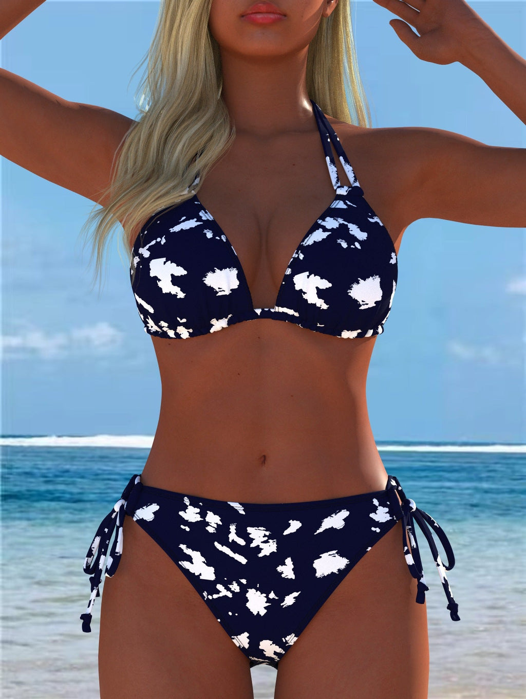 Damen Bikini-Set mit verspieltem Schnitt und trendigem Mustermix Shopnory