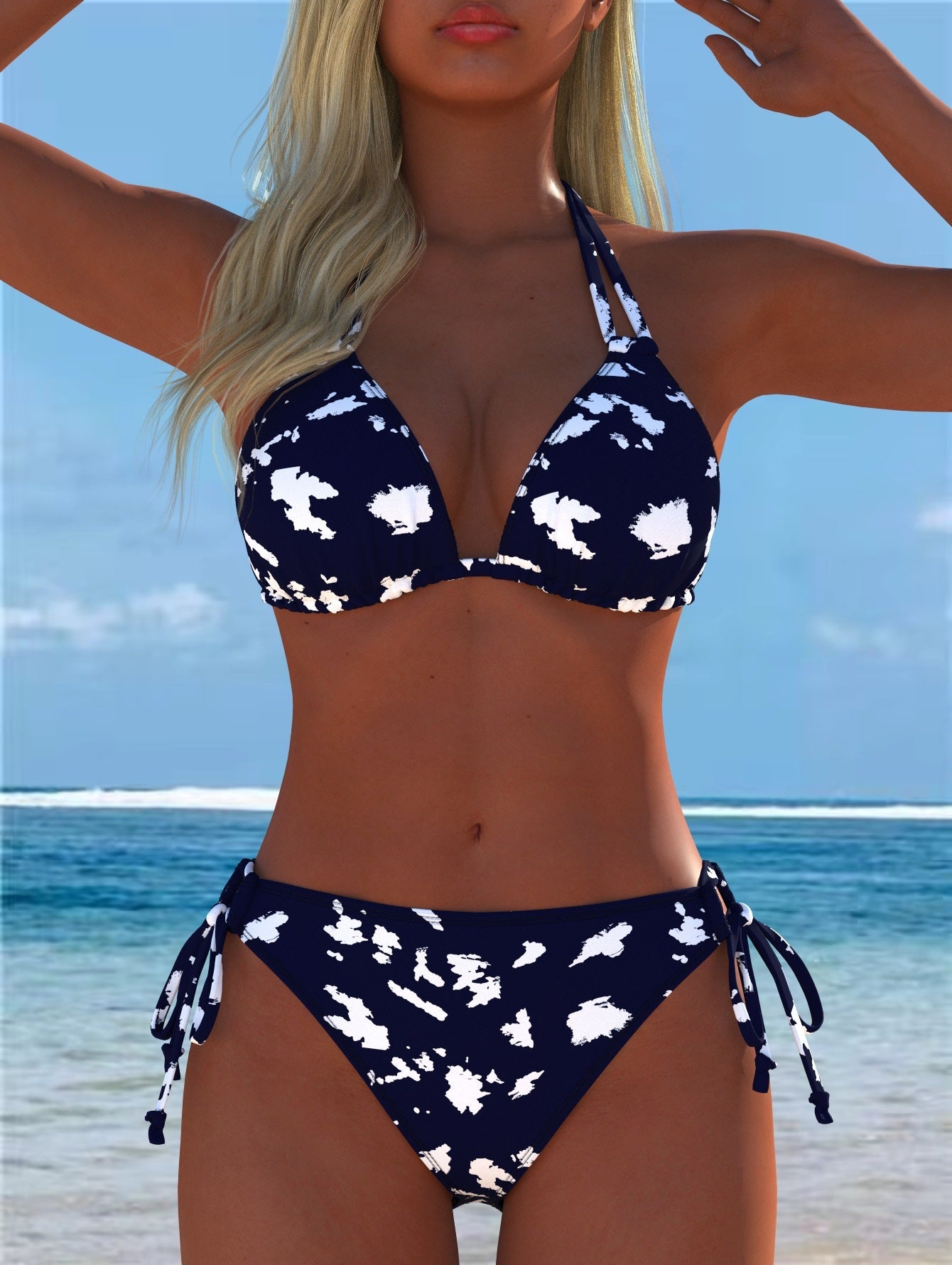 Damen Bikini-Set mit verspieltem Schnitt und trendigem Mustermix Shopnory