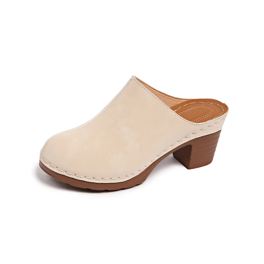 Damen Casual Clogs mit komfortablem Absatz und edlem Wildleder