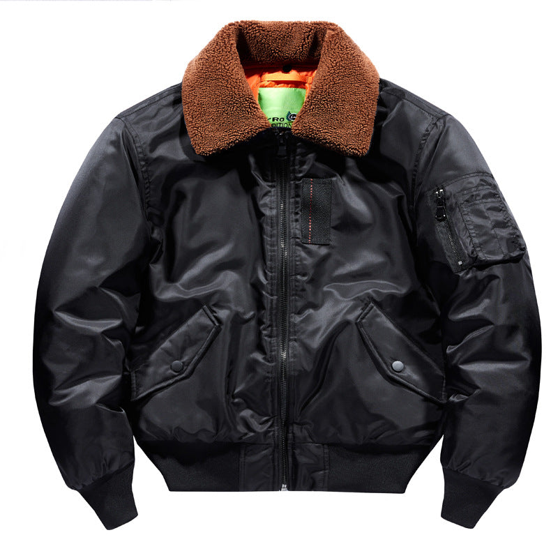 Herren Flieger-Bomberjacke mit Teddykragen, wasserabweisender Nylon-Shell und Ärmel-Utilitytasche Shop Nory