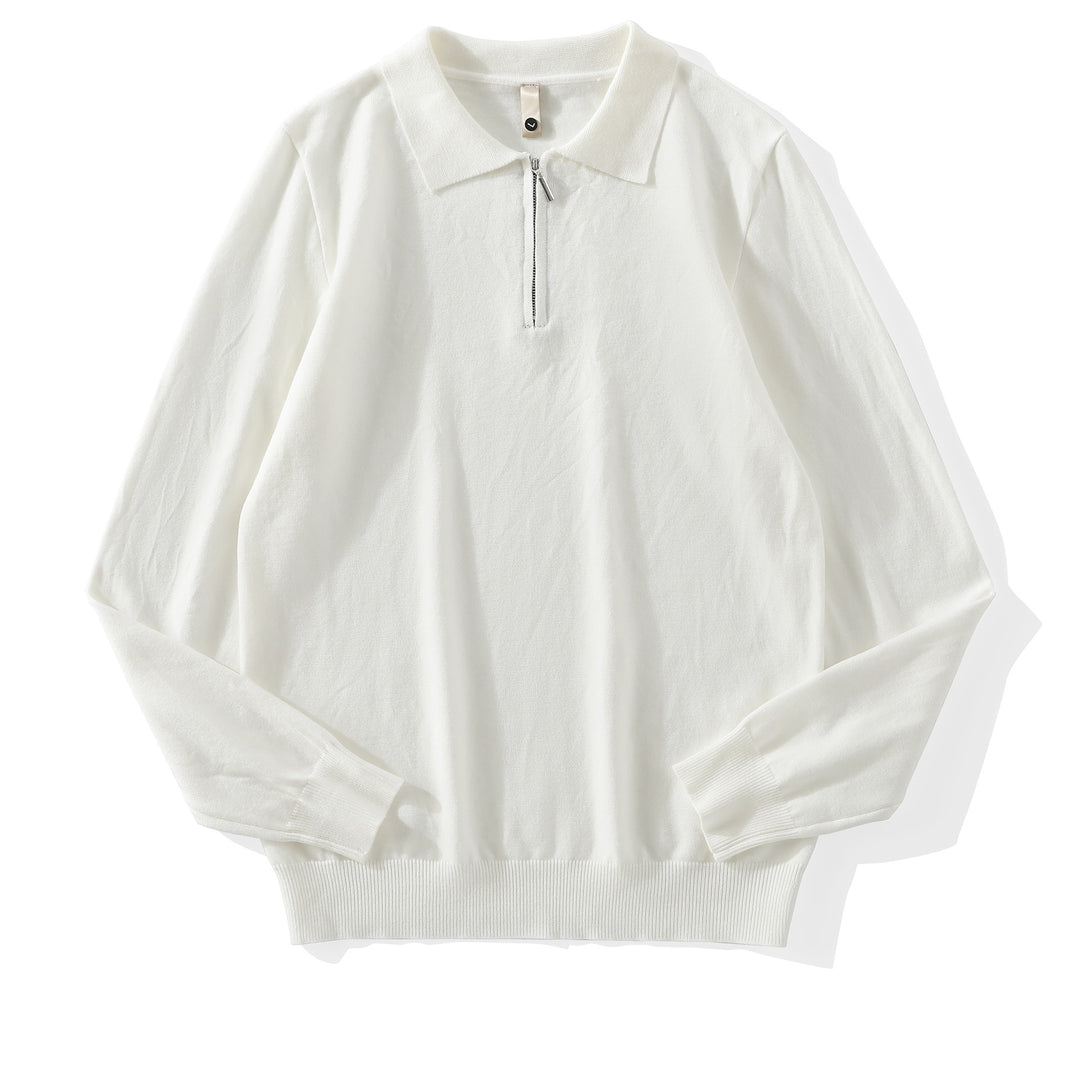 Herren Moderner Pullover mit Stehkragen und Reißverschluss Shop Nory